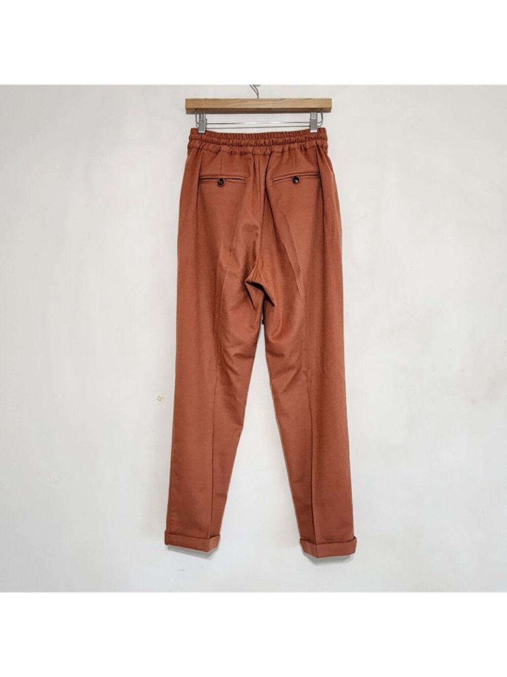 Kiton Cashmere Trousers Drawstring Ankle Pants Sz 42 Italy Orange - Picture 8 of 16